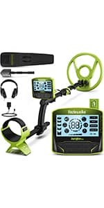 Metal Detector for Adults, Rechargeable Battery for 20H Typical Use, 5 Professional Mode with Higher Accuracy 10” Waterproof Coil for Gold Detecting