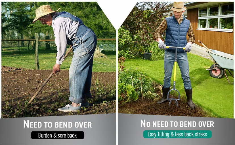 Jardineer Hand Tiller Garden Claw, Garden Twist Tiller Heavy Duty, Manual Soil Tiller for Flower Box and Raised Bed