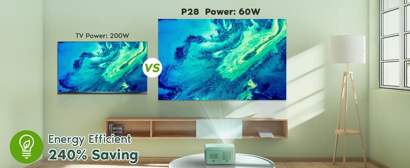 【Electric Focus】4K Projector with WiFi and Bluetooth, TMY Portable Projector with Zoom Function, Movie Projector for Phone/TV Stick/HDMI/USB/Laptop/DVD/PS5, Mini Projector for Bedroom or Outdoor