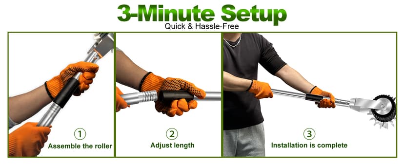 Wheel Rotary Edger Lawn Tool, Manual Grass Edger Trimmer with Adjustable 31.5-60 Inch Stainless Steel Handle, Weed Edger for Sidewalks, Driveways, Garden, Yard, Landscaping, Ergonomic