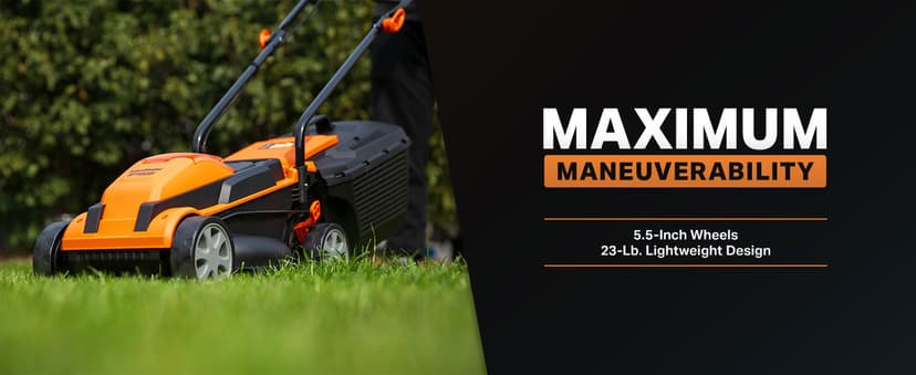LawnMaster CLM2413A Cordless 13-Inch Lawn Mower 24V Max with 2X4.0Ah Battery and a Charger