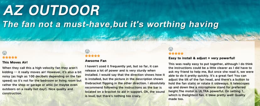 20” Wall Mount Fan 7000 CFM High Velocity Wall Industrial Fan 120° Oscillating Fans 3-Speed for Household, Commercial Use - ETL Listed, Black