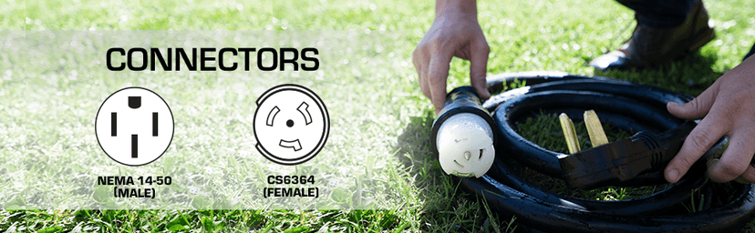 DuroMax XP5025GC 50-Amp 25-Foot 6-Gauge 14-50 CS6364 Heavy Duty Generator Cord for Home Power Backup, Black