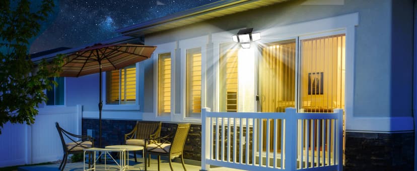 Solar Outdoor Lights - 3000LM 188 LED Motion Sensor Outdoor Lights, 4 Heads Security Light,IP65 Waterproof, Easy Install,270°Wide Angle Flood Wall Light with 3 Modes for Backyard Yard (2 Pack)