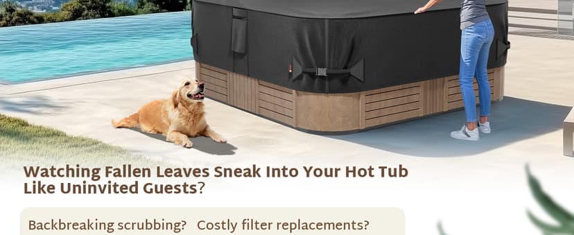 iBirdie Outdoor Waterproof and Weatherproof Hot Tub Cover 85 x 85 inch fit 84 x 84 or 83 x 83 or 82 x 82 or 7 ft x 7 ft Square SPA 600D Heavy Duty Protectors Protective Cover Cap