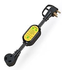 EyGde 50 Amp to 4 Prong 30 Amp Generator Adapter with Surge Protector - Patented NEMA 14-50P Twist Lock Male to L14-30R Female Plug, STW Cord with Circuit Analyzer for Generator