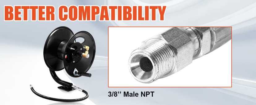 Tool Daily Pressure Washer Hose Reel, 100 FT Heavy Duty Steel Hose Reel for Power Washer