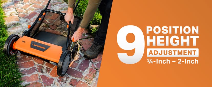 LawnMaster LMRM1801 Push Reel Lawn Mower 18-Inch 5-Blade