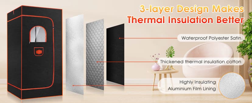 Portable Sauna Box for Home With 3L 1000W Steamer, Remote Control, Folding Chair - Steam Tent for Gym, Yoga, Pilates, Hot Tub