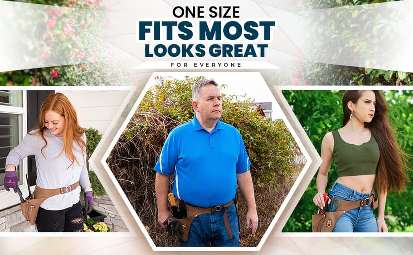 Leather Garden Utility Belt for Women - Florist Tool Holster, Gardening Apron - Gift Box Included, Hammer Holder