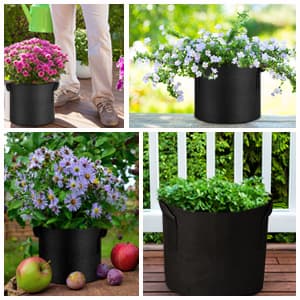 12-Pack 10 Gallon Thickened Non-Woven Grow Bags, Aeration Fabric Pots with Handles
