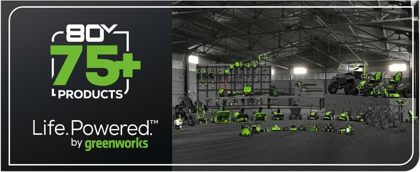 Greenworks 80V 60" Zero Turn, (2) 12.0Ah + (4) 8.0Ah Batteries + Wall Charger