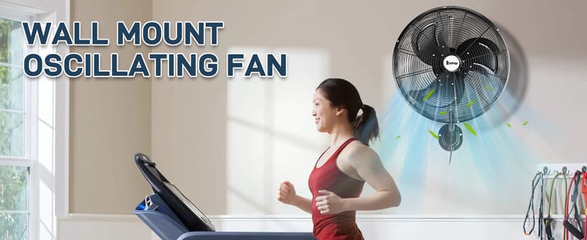 Winado 18 inch Wall Mount Oscillating Fan, High Velocity 3-speed Max 4592 CFM Industrial Wall Fan w/Aluminum Blades for Indoor, Commercial, Residential, Warehouse, Garage