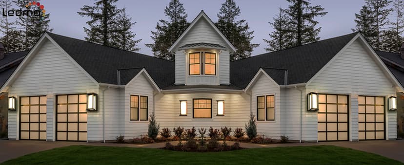 LEDMO Outdoor Wall Light 1800Lm Modern Outdoor Porch Light 3000K Bright Lighting Black Exterior Lighting Fixture Waterproof Christmas Fixture for House,Patio,Garage,Backyard,Hallway(2 Pack