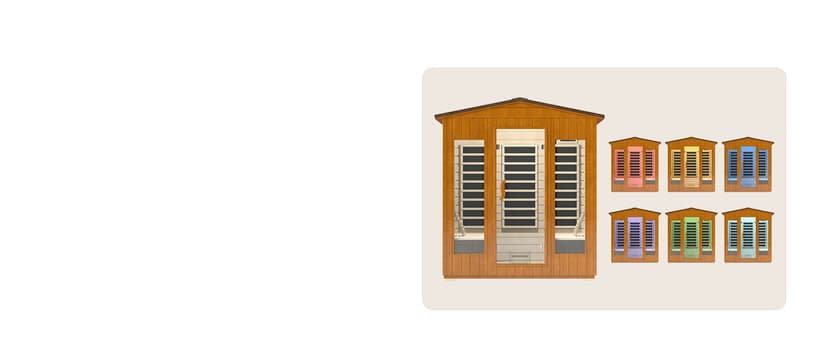 Real Relax Outdoor Infrared Sauna 4 Person for Home, Low EMF Far Infrared Sauna Spruce Wood Sauna with 10min Rapid preheating, Bluetooth, LCD Panel