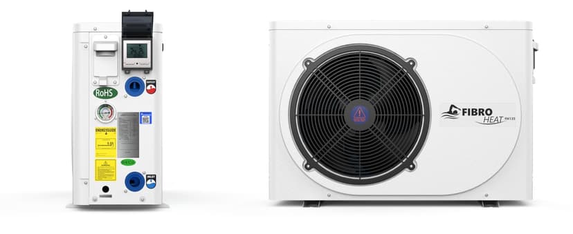 FibroPool Swimming Pool Heat Pump - FH135 35,000 BTU - for Above and In Ground Pools and Spas - High Efficiency, All Electric Heater - No Natural Gas or Propane Needed