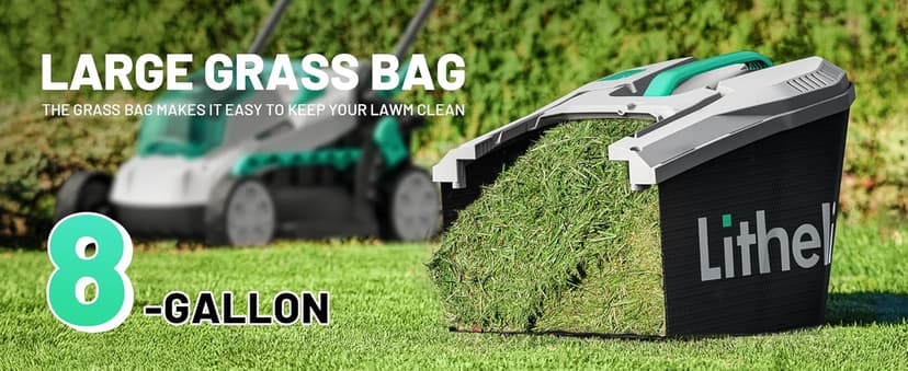 Litheli Cordless Lawn Mower 13 Inch, 5 Heights, 20V Electric Lawn Mowers for Garden, Yard and Farm, with Brushless Motor, 4.0Ah Battery & Charger Included