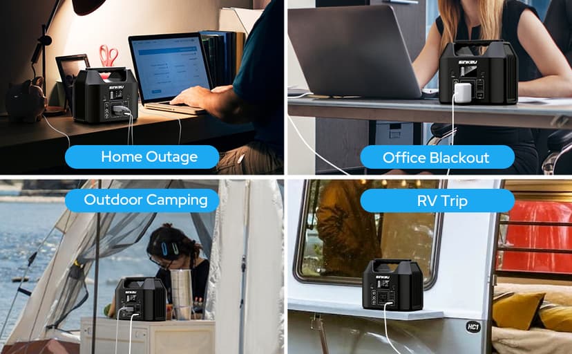 SinKeu Portable Power Station 122.8Wh, LiFePO4 Battery Solar Generator for Home Use, 150W Power Bank with AC Outlet for Camping, RV, Emergency Backup