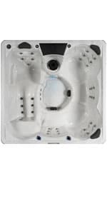 Aqualife Edgewater® Outdoor Hot Tub, Fit 6 Adults, 28 Massaging Jets, Cover Included, Ice Bucket Feature, Plug into Any Standard Outlet, Made in USA