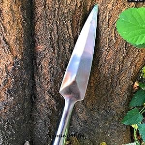NauticalMart Hand-Forged Viking Saga Iron Spear Point Viking Accessories Medieval Steel Spearpoint Made From Carbon Steel Reenactment, Long Spear SCA LARP Knight (Silver)