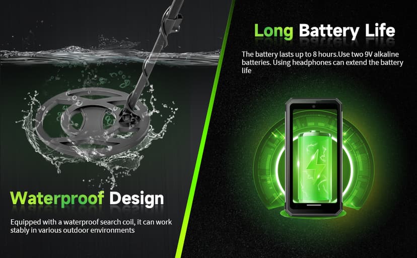 Professional Metal Detector for Adults - 5 Modes, Waterproof, Lightweight for Beach, Forest & Archaeology Exploration