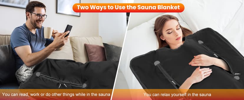 Sauna Blanket, Sauna, Portable Sauna for Home, 86-158℉, 20-60 Minutes Timer, 6 ft x 2.62 ft