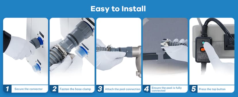 Aboron 30125BTU/hr Pool Heater for Above and In Ground Pools & Spas, Heat Pump for Pools up to 8000 Gal, 5.8 COP, Quiet Operation, Automatic Defrost Function, 210V-230V/60Hz