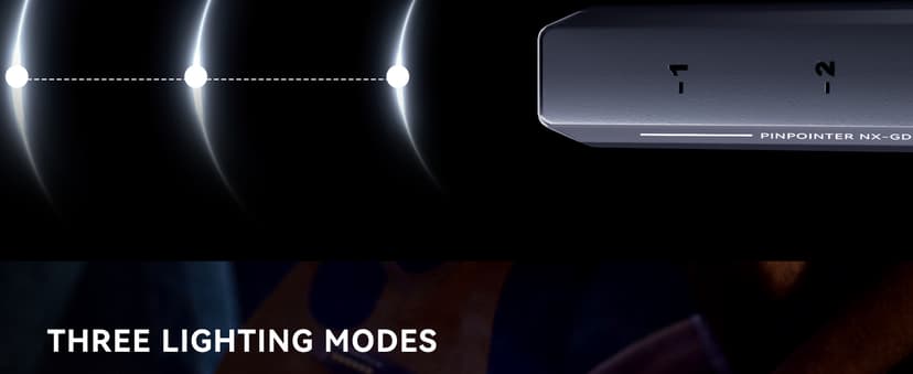 SUNPOW Metal Detector Pinpointer Rechargeable for Adults & Kids, Adjustable Sensitivity, IP68 Fully Waterproof, 360° Detection, 4 Modes - Handheld Pin Pointer Wand with LCD Screen - NXGD01