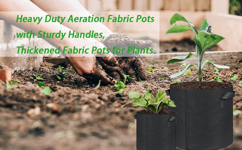 12-Pack 3 Gallon Grow Bags, Heavy Duty Aeration Fabric Pots with Sturdy Handles, Thickened Fabric Pots for Plants