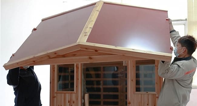 LTCCDSS Garner Outdoor Sauna 4 Person, Far Infrared Sauna, Low EMF Sauna Room for Home, Low EMF Heaters | Chromotherapys | Bluetooth Speakers | Canadian Hemlock | 59.1 * 82.7 * 48.4
