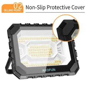 200W LED Solar Work Light Rechargeable, 16000LM Magnetic Worklight 3000K/4500K/6500K, 16000mAh Battery, IP66 Waterproof Portable Solar Outdoor Working Light for Emergency, Camping, 2 Pack