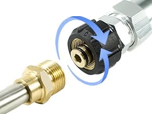 janz 24 FT, Aluminum Telescoping Pressure Washer Wand with 2 Pressure Washer Extension Wands,Gutter Cleaner Attachment, 7 Spray Nozzle Tips, 2 Hose Inlet Adapters, Pivoting Coupler and Support Harness