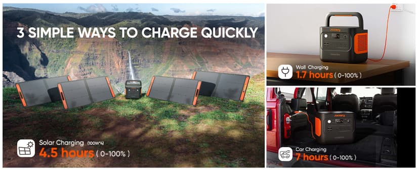 Jackery 1000 Plus Solar Generator, 1264Wh Portable Power Station with 2xSolarSaga 100W Solar Panels, 2000W Output Expandable Home Backup Power for Off-grid Living, Outdoor Camping and Exploration