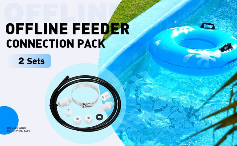 2 Sets Offline Feeder Connection Pack with Saddle Clamp Chlorinator Feeder Hose Tubing Parts with 2 Sets Check Valve Control Valve for CL200 CL220 Offline Replacement