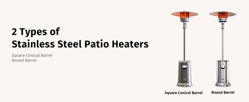 EAST OAK Anti-rust 50,000 BTU Patio Heater for Outdoor Use With Double-Layer Stainless Steel Burner, Round Table Design and Wheels, Outdoor Patio Heater for Home and Commercial, Stainless Steel