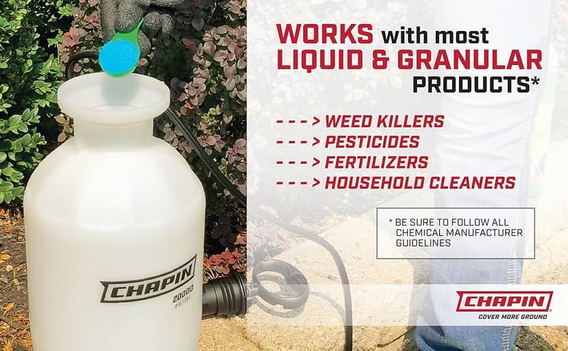 Chapin 20000 Made in USA 1 -Gallon Lawn and Garden Pump Pressured Sprayer, for Spraying Plants, Garden Watering, Weeds and Pests, Polypropylene, Translucent White