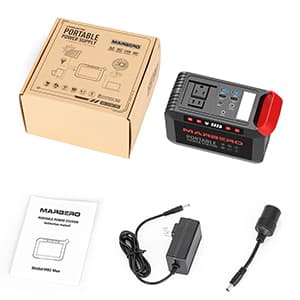 MARBERO 200W Portable Power Station 148Wh Camping Solar Generator Laptop Power Bank with AC Outlet 110V, DC, USB QC3.0, LED Flashlights for CPAP Home Outdoor Trip Emergency Backup