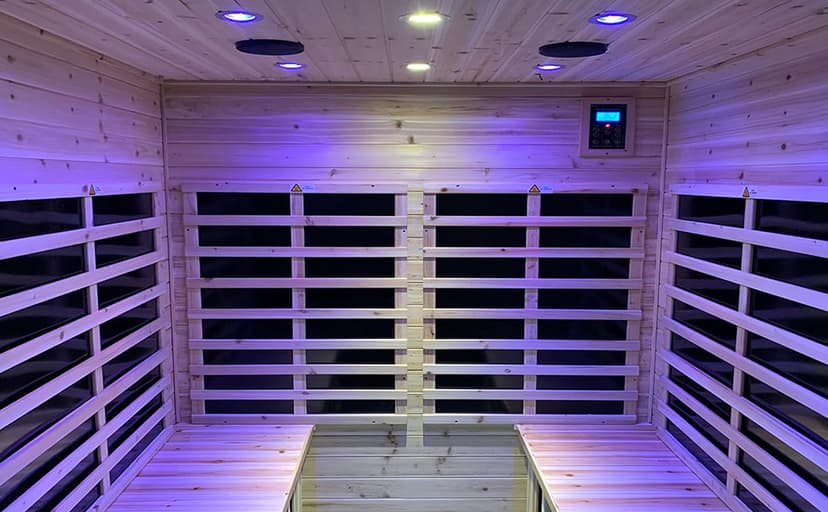 Saunas 904V Far Infrared Sauna, Outdoor Wooden Dry Sauna Low EMF (Hemlock Wood, 4-Person Size)