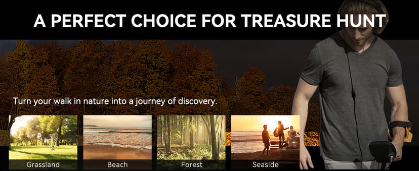 SUNPOW Metal Detector for Adults, Professional Waterproof High Accuracy Metal Detector, 10'' Detection Depth, Pinpoint & Disc & Notch & All Metal & Volume Modes, Strong Anti-Interference-GC-1083