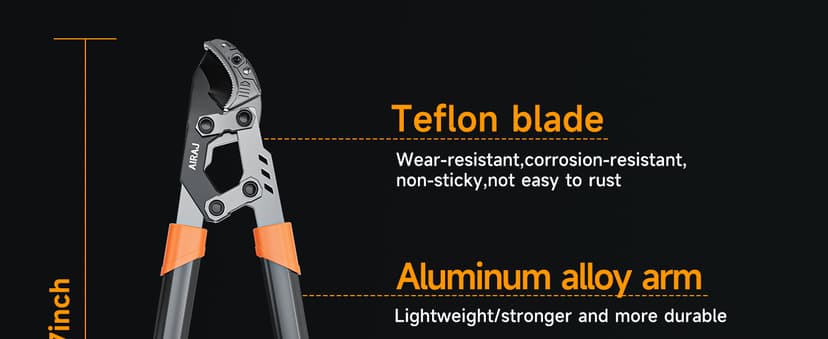 AIRAJ 27” Anvil Loppers for Tree Trimming Heavy Duty with Compound Action | Tree Branch Cutter with 2 Inch Cutting Capacity | Chops Thick Branches Ease | Garden Lopper Pruning Shears Heavy Duty