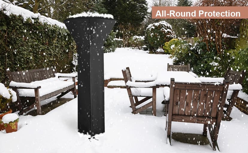 Vailge Patio Heater Covers with Zipper and Storage Bag,Heavy Duty 600D Oxford Waterproof Outdoor Heater Cover Wind-Resistant Dustproof UV-Resistant,Black,89'' Height x 33" Dome x 19" Base