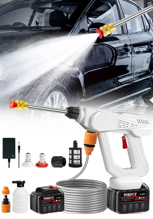 Upgrade 900PSI Cordless High Pressure Washer Gun, 15000mAh Battery Powered Pressure Washer with 6-in-1 Adjustable Nozzle, Portable Handheld Power Washer for Car, Home Cleaning & Garden Watering
