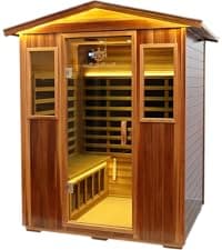 LTCCDSS Garner Outdoor Sauna 4 Person, Far Infrared Sauna, Low EMF Sauna Room for Home, Low EMF Heaters | Chromotherapys | Bluetooth Speakers | Canadian Hemlock | 59.1 * 82.7 * 48.4