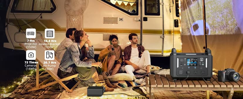 TB1200 Portable Power Station, 1152Wh LiFePO4 Solar Generator, 3*1200W(Peak 2400W)AC outlets, fully recharged in 2 hrs, Backup Battery for Camping, Off-grid, Home Blackout (Solar Panel NOT Included)