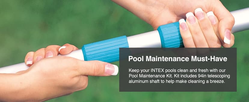 Intex 28002E Cleaning Maintenance Swimming Pool Kit with Vacuum, Surface Skimmer, and Telescoping Pole for Above Ground Pools (Pool Sold Separately)