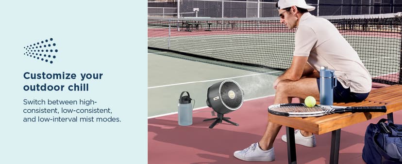 Shark FlexBreeze Pro Mist Fan — Indoor & Outdoor, Integrated Misting, Pedestal to Tabletop, Corded or Cordless, Up to 24-Hr Battery, Oscillating, White, FA302WH (2025 Release)