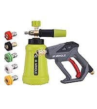 M MINGLE Replacement Pressure Washer Gun with Extension Wand, M22 15mm or M22 14mm Fitting, 5 Nozzle Tips, 40 Inch, 4000 PSI