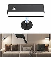 Honalia Adhesive Wall Lights for Bedroom 2 Pack, Rechargeable Wall Lights with Magnetic & Dimmable, 360 Rotation Cordless Wall Sconce, Peel and Stick Lights for Wall Bedside, Reading