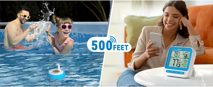 ThermoPro Digital Pool Thermometer Floating Easy Read, Large Size Water Thermometer for Cold Plunge, IPX8 Waterproof Water Temperature Monitor for Hot Tub/Ice Bath/Swimming Pool/SPA/Aquarium/Pond