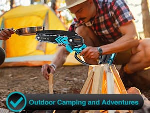 Saker Mini Chainsaw,6 Inch Portable Electric Chainsaw Cordless, Small Handheld Chain saw for Tree Branches,Courtyard, Household and Garden,By 2PCS 20V 1500mAh Batteries,Extra 3 PCS Chain